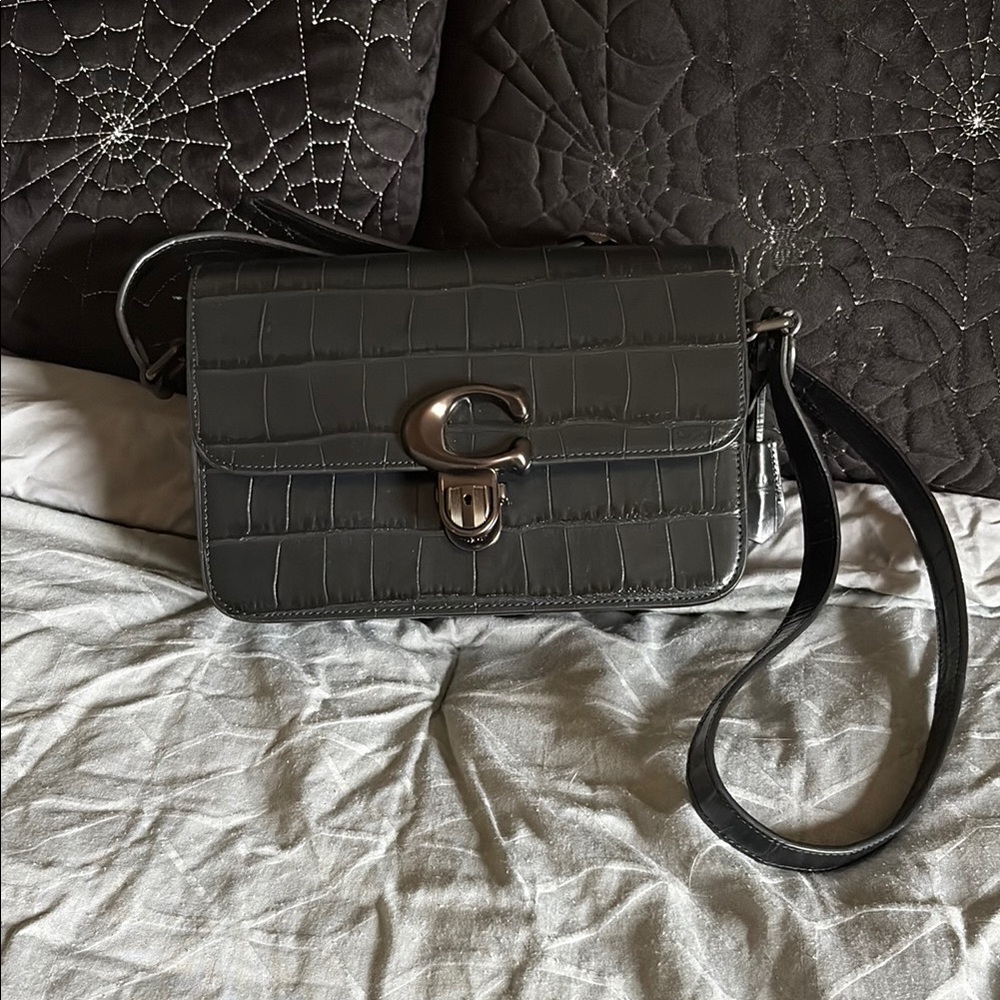 Coach Black Croc-Embossed Bag